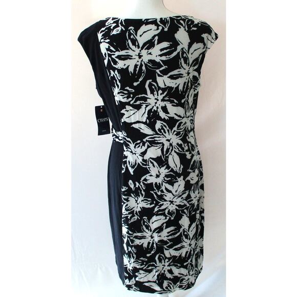 Chaps Women's Blue & White Floral Print Sleeveless Pull Over Dress Size Large - Picture 5 of 11